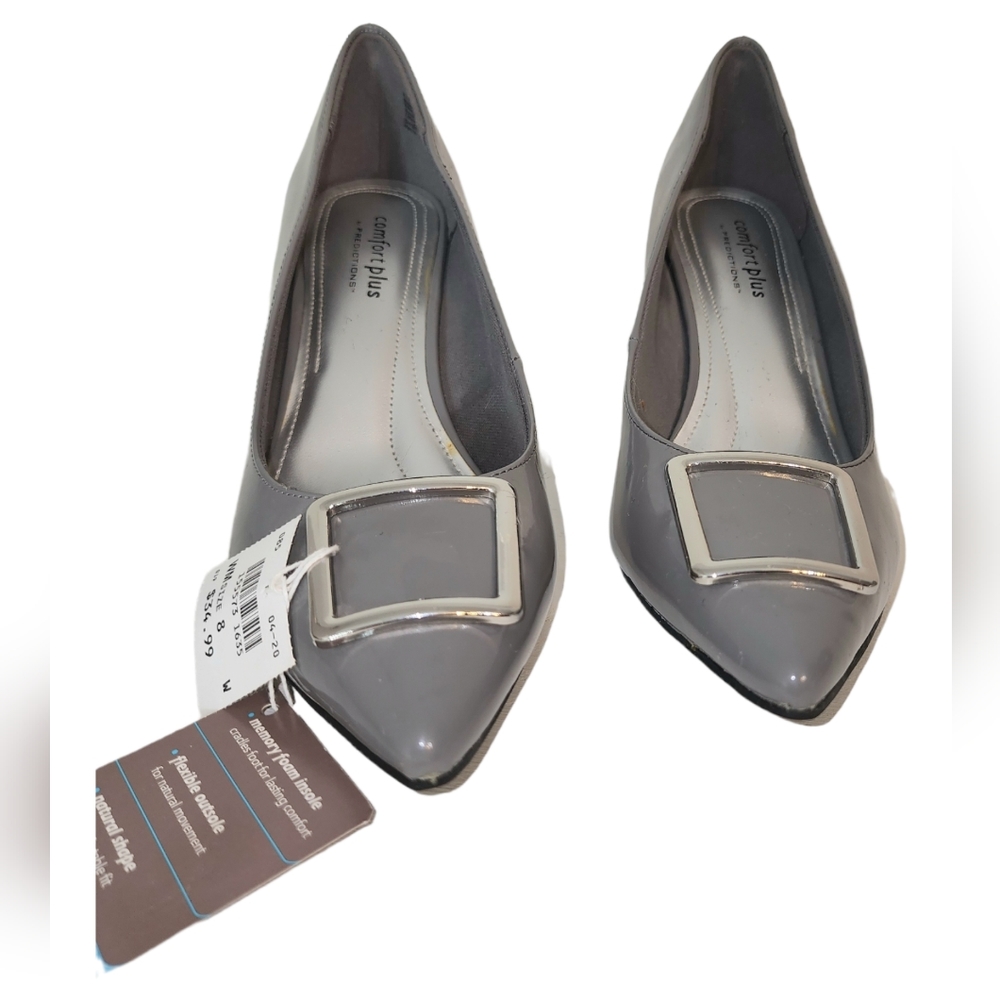 Comfort Plus by Predictions Size 8W Gray 3" High Heel Shoes